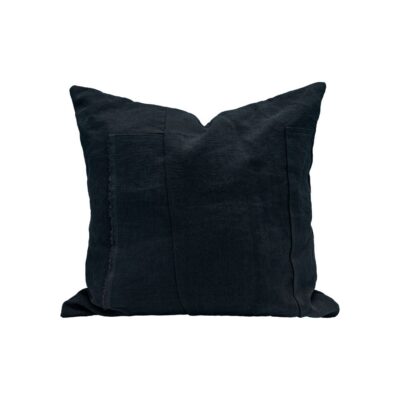 Coussin en lin 50X50cm, HORACE, coloris NUIT/NIGHT, thème HANDMADE