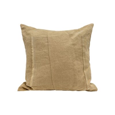 Coussin en lin 50X50cm, HORACE, coloris SAVANE, thème HANDMADE