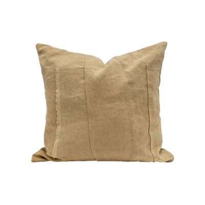 Coussin en lin 50X50cm, HORACE, coloris SAVANE, thème HANDMADE