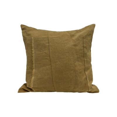 Coussin en lin 50X50cm, HORACE, coloris STEPPE, thème HANDMADE