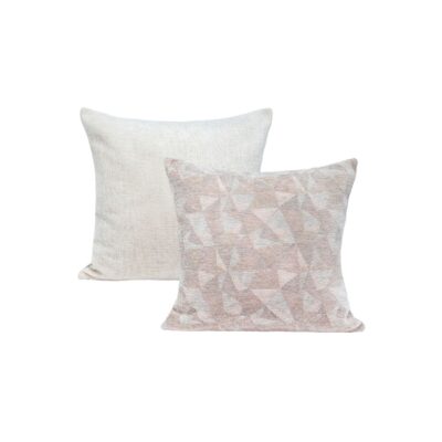 Coussin en velours bi-face ZACK Poudre