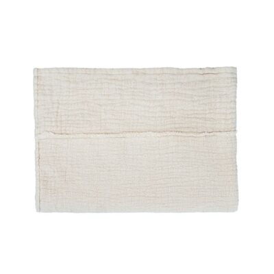 Plaid en coton et lin, 140x200cm, NATTE, coloris Crème, thème Couleurs Locales, packshot face