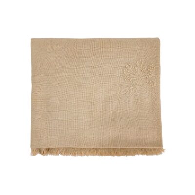 Plaid en coton flammé DONATO, coloris Brown, thème Douce Hacienda, à plat