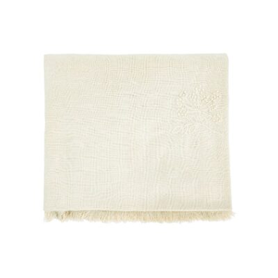 Plaid en coton flammé DONATO, coloris Natural, thème Douce Hacienda, à plat