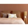 Taie d'oreiller bi-face en lin lavé et coton de percale, modèle DOLBY coloris Châtaigne