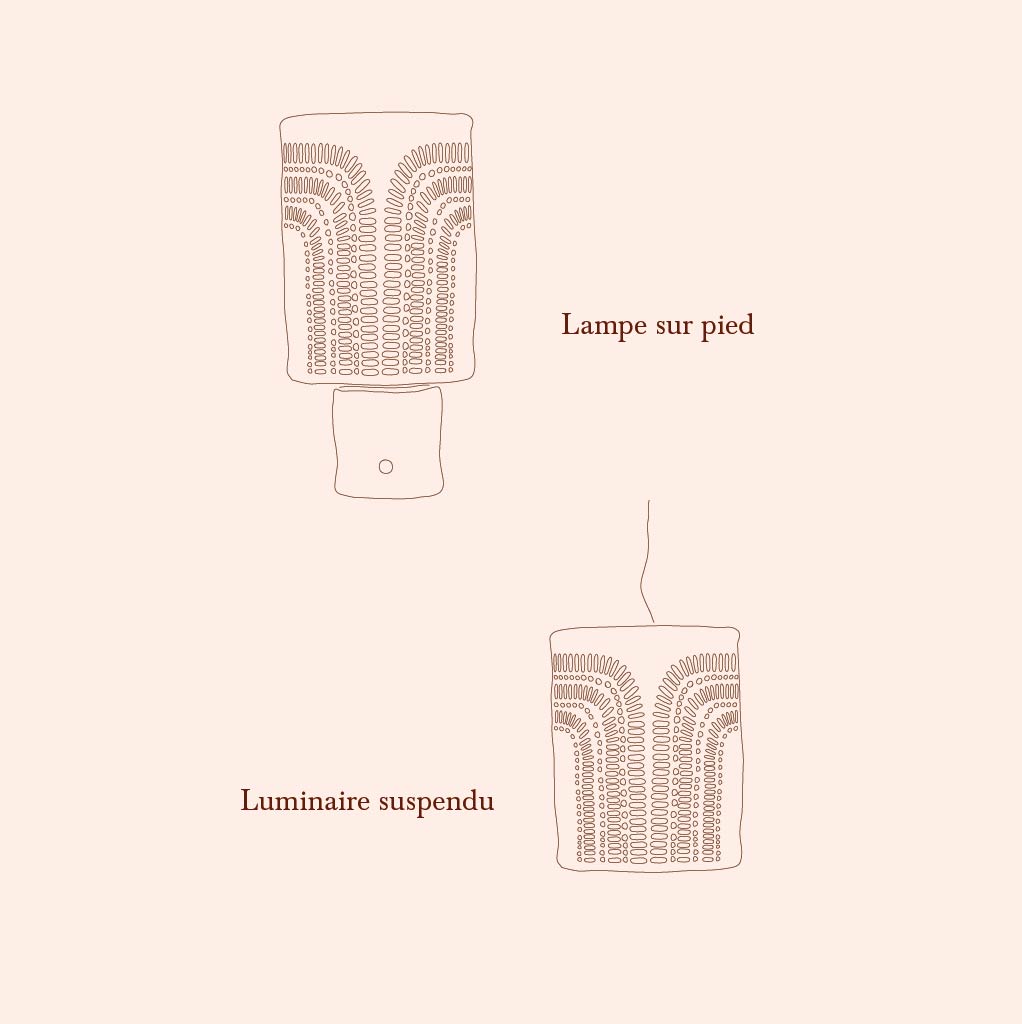 Croquis lampe/abat-jour PSYCHOSE