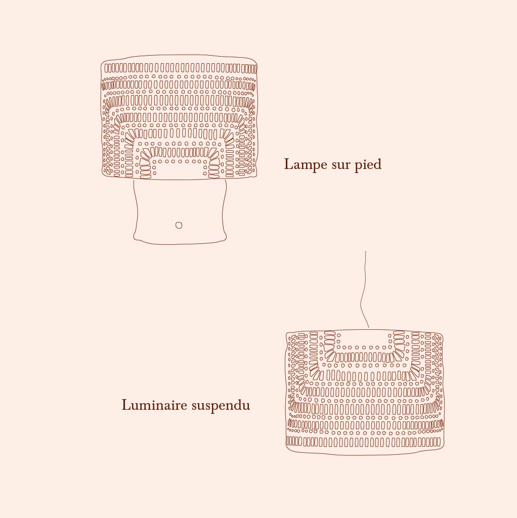 Croquis lampe/abat-jour VERTIGO