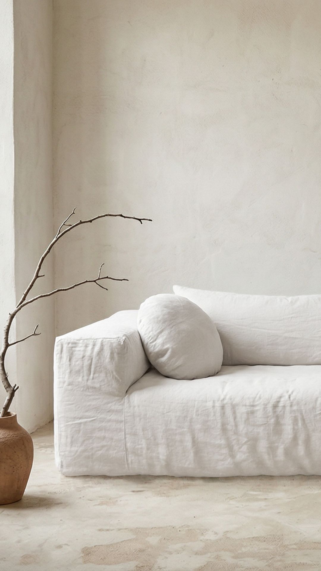 Canapé en lin 4 places SLOW FAMILY White