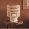 Lampe en coton tufté VERTIGO sur pied artisanal en céramique TERRAM3