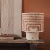 Lampe en coton tufté VERTIGO sur pied artisanal en céramique TERRAM3