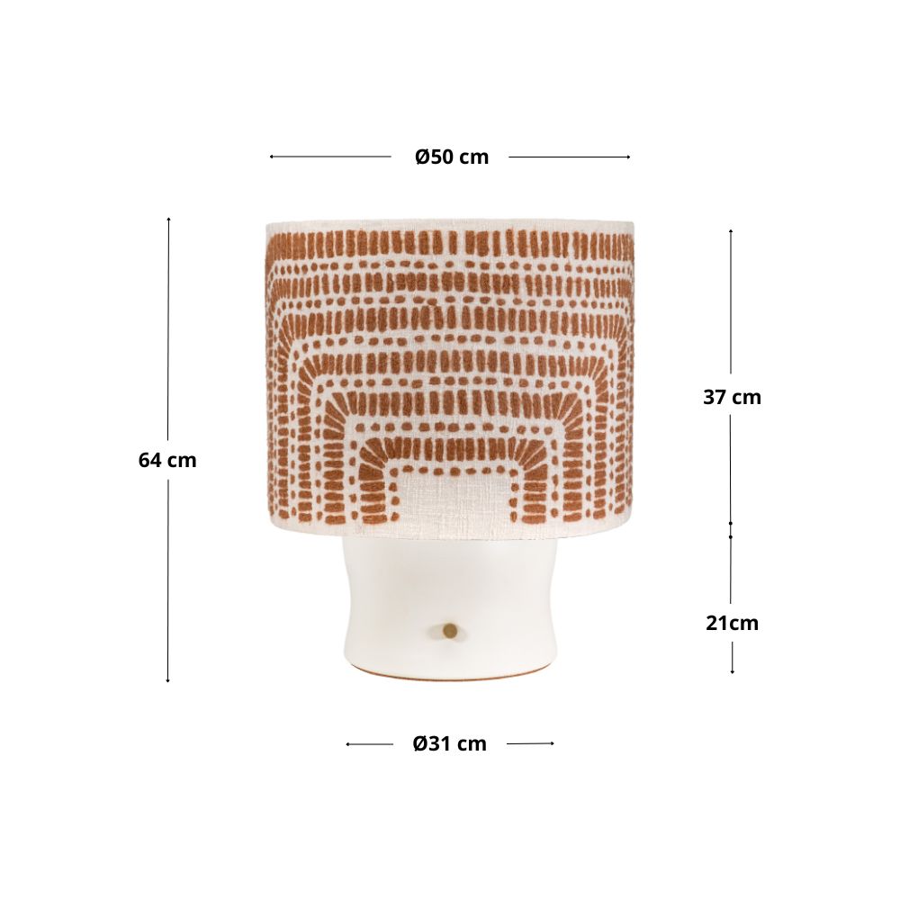 Croquis dimensions lampe/abat-jour VERTIGO