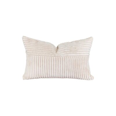 Coussin en velours côtelé 25 x 40 cm - HUDSON Ivory