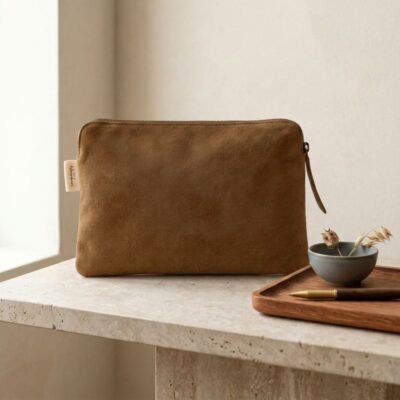 Trousse en velours TICKET Alezan
