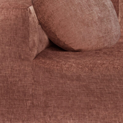 Canapé en velours : tissus chenille coloris Rosebud