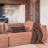 Canapé en jacquard 4 places : SLOW FAMILY Cognac