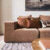 Canapé d'angle en jacquard URBAN COIN Cognac