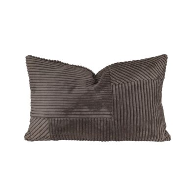 Coussin en velours côtelé 40 x 60 cm - HENRY Cacao