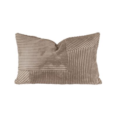 Coussin en velours côtelé 40 x 60 cm - HENRY Mocca