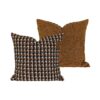 Coussin à motifs géométriques 50x50cm Milo, coloris Cannelle, thème ARTY COUTURE, recto-verso, ah26