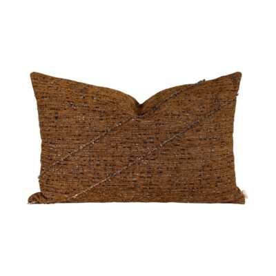 Coussin effet moucheté et reliefs traversant 40x60cm Milton, coloris Cannelle, thème ARTY COUTURE, recto, ah26