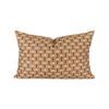 coussin BI FACE en lin et coton motifs STORIA COGNAC ECORCE