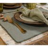 Lot de 2 sets de table finition bourdon 3 Lot de 2 sets de table finition bourdon : IWAKA Kaki