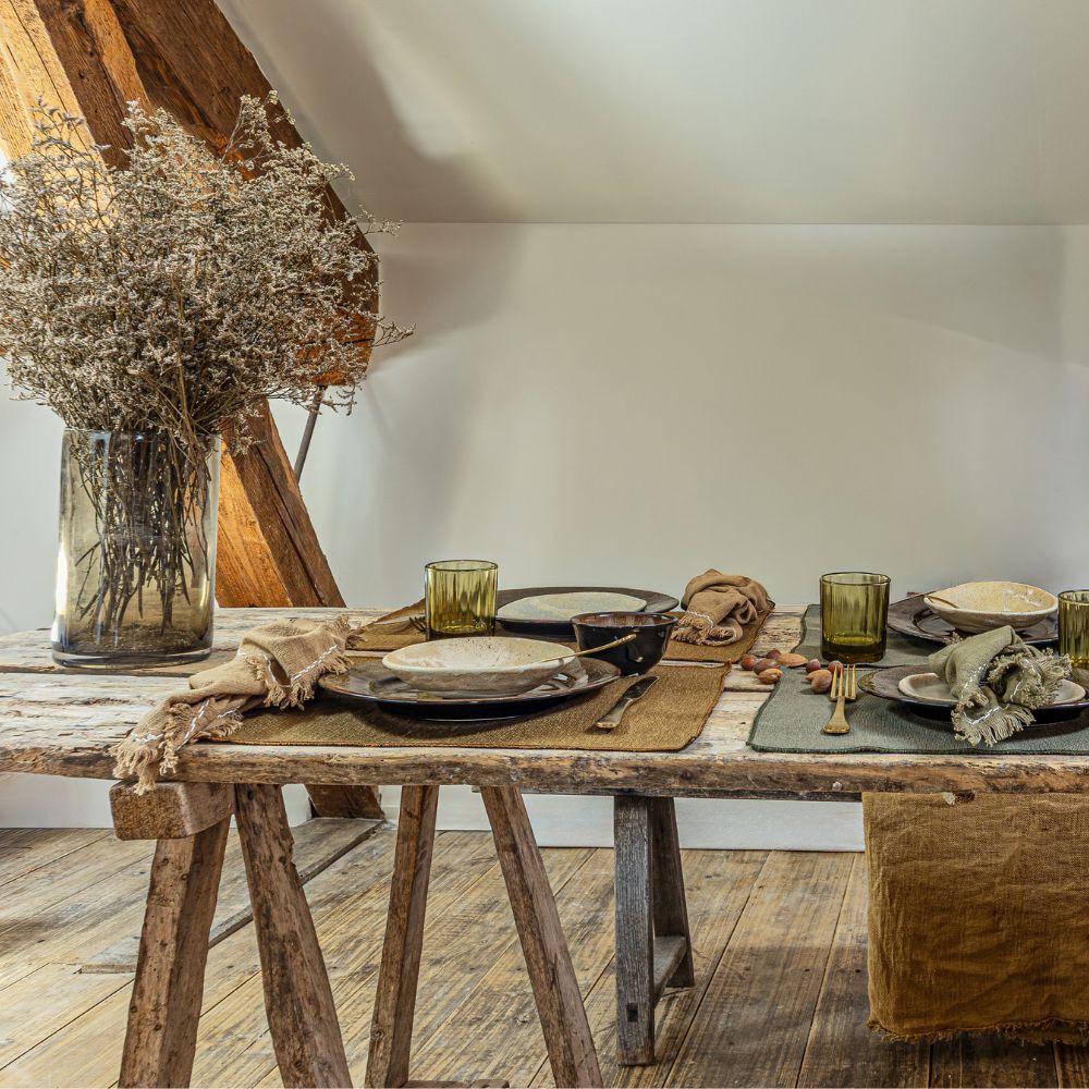 Lot de 2 sets de table finition bourdon 2 Sets de table IWAKA