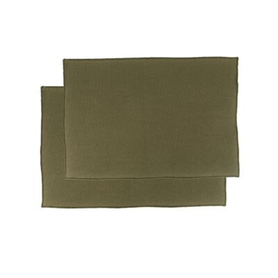 Lot de 2 sets de table finition bourdon : IWAKA Kaki