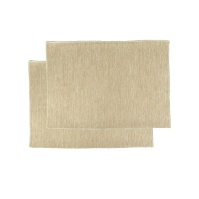 Lot de 2 sets de table Dimensions (cm) : 34 × 50 Finition bourdon Composition : 70 % pp et 30 % polyester Modèle IWAKA, coloris Wood – Thème Pigment