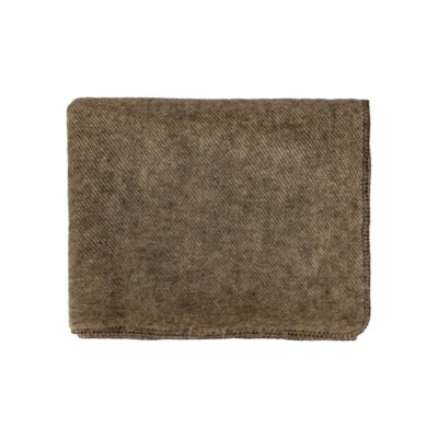 Couvre-lit uni en laine et mohair