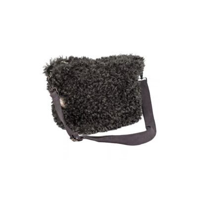 sac bandoulière en fausse fourrure Zuzette coloris Dark Grey thème Refuge and Flowers
