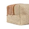 Trousse de toilette en coton à motif patchwork brodé